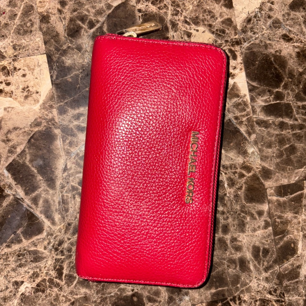 Michael Kors Red Leather Wallet